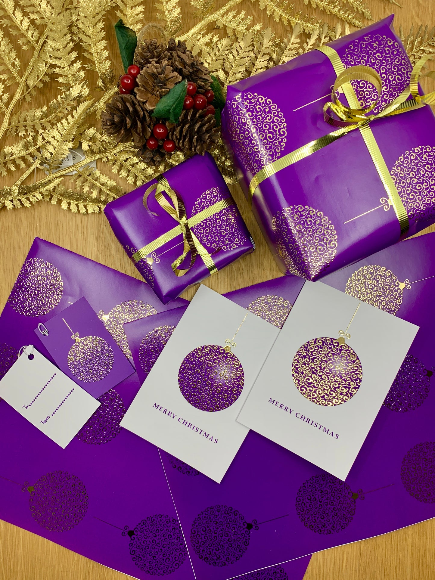 Luxury Gold Foil Christmas Bauble Bundle