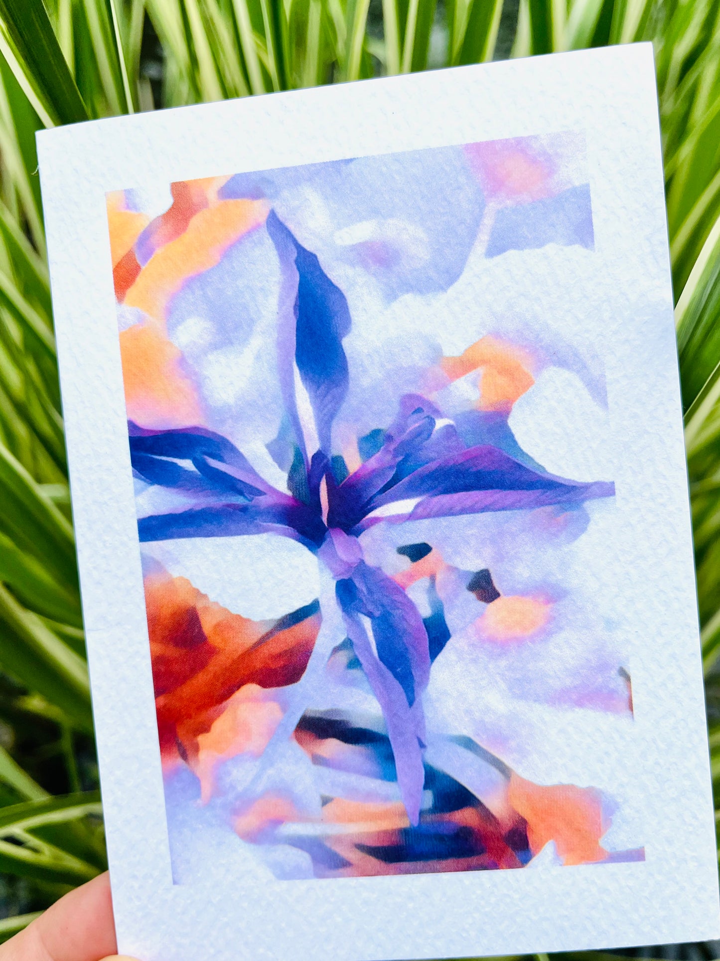 Iris Watercolour Greetings Card