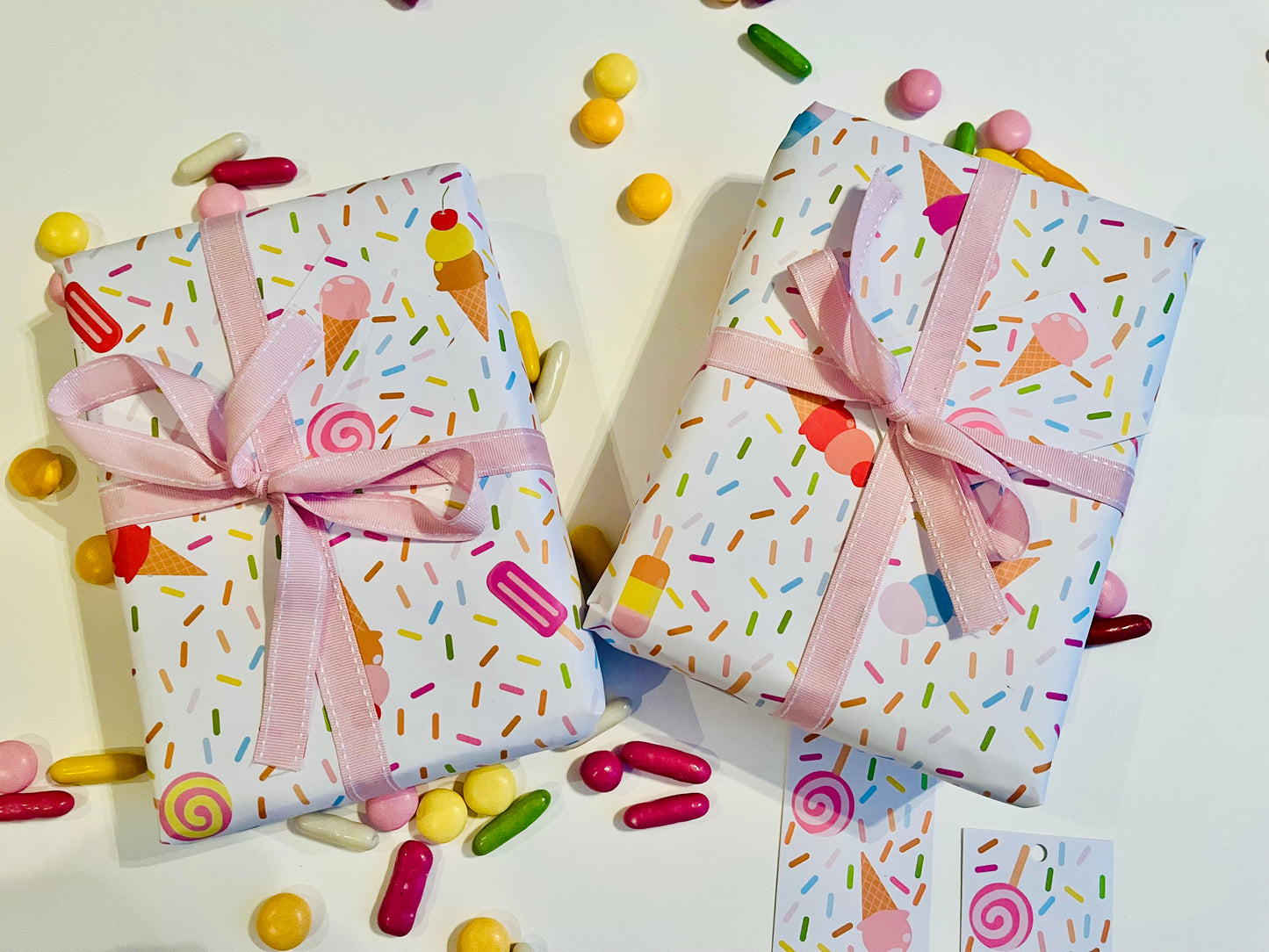 Ice Cream and Lolly Wrapping Paper with FREE GIFT TAG