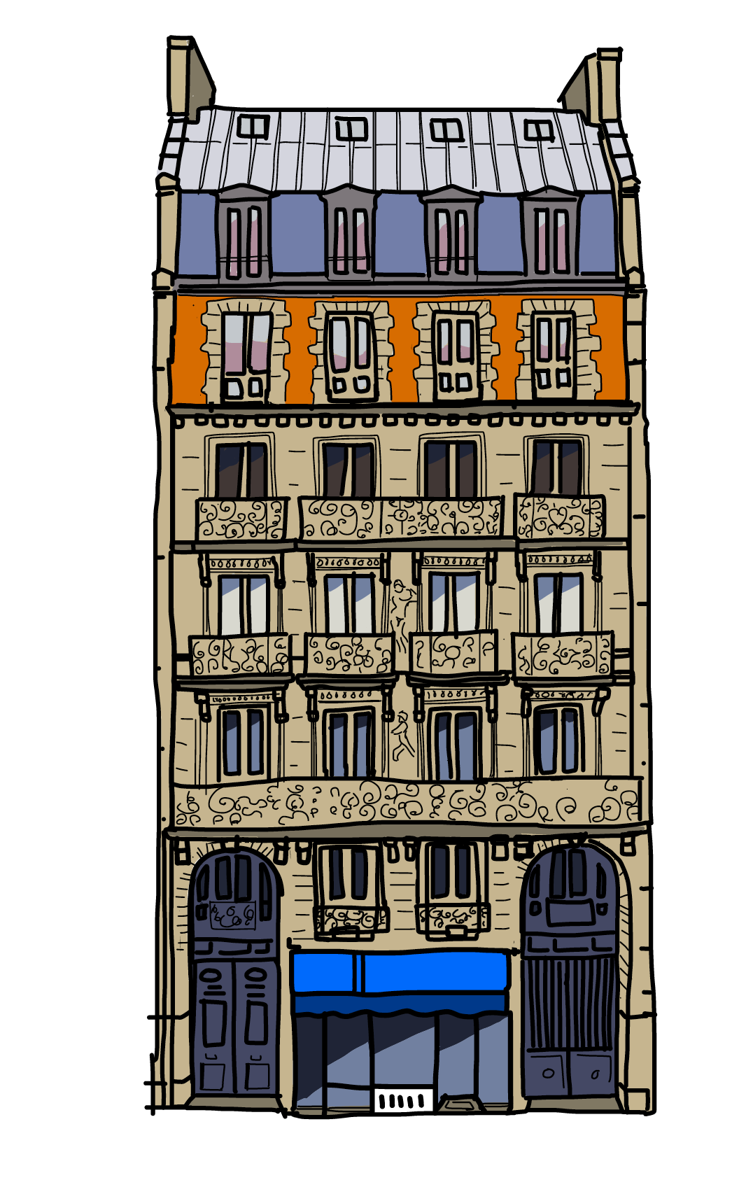 A6 Greetings Card - Haussman House Paris, FRANCE