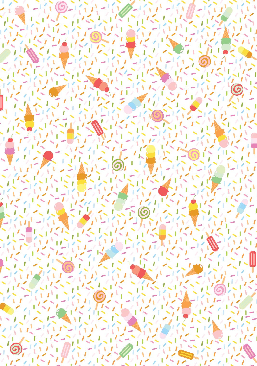 Ice Cream and Lolly Wrapping Paper with FREE GIFT TAG