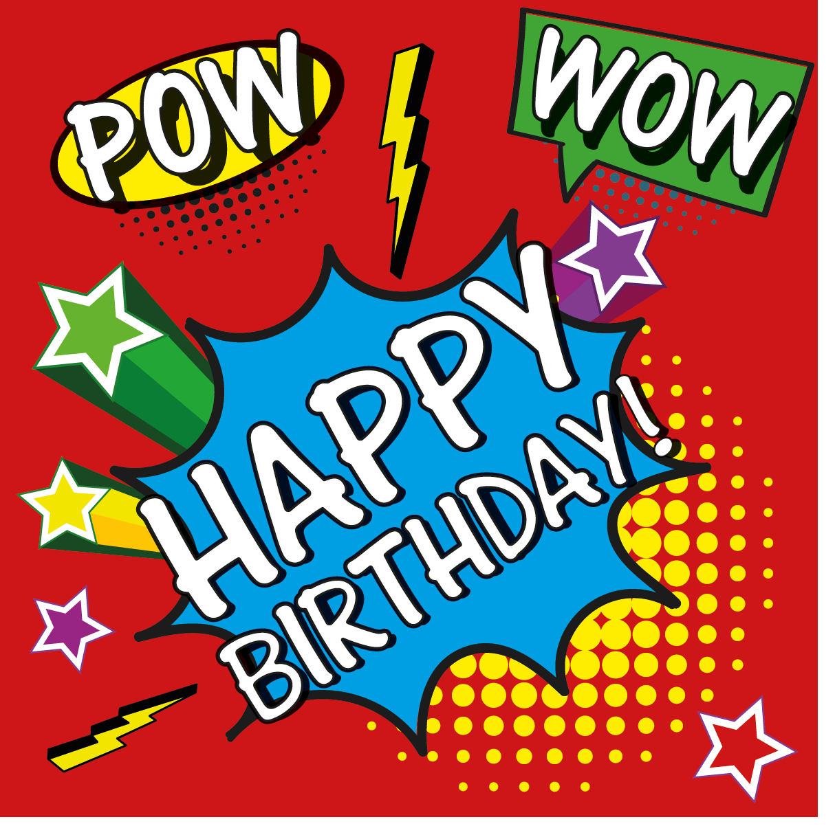 Red Pop Art Wrapping Paper and Tags