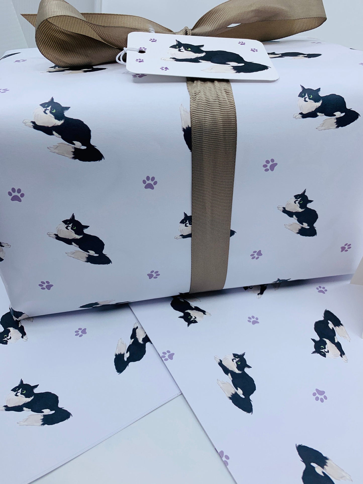 Cute Cats Wrapping Paper LEO, with TWO FREE GIFT TAGS