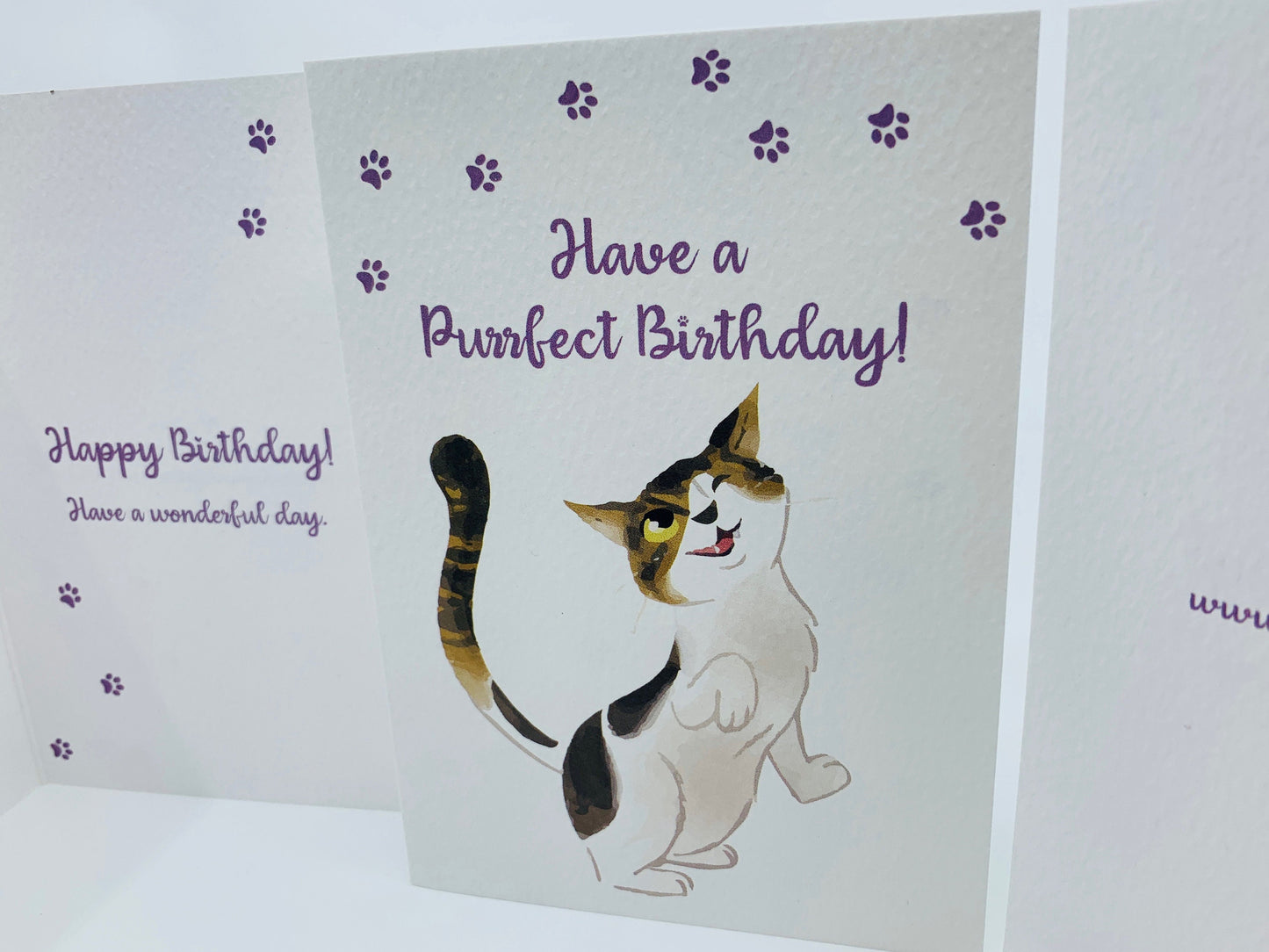 Cute Cat A6 Birthday Card with White Peel and Stick Envelope - FERGUS