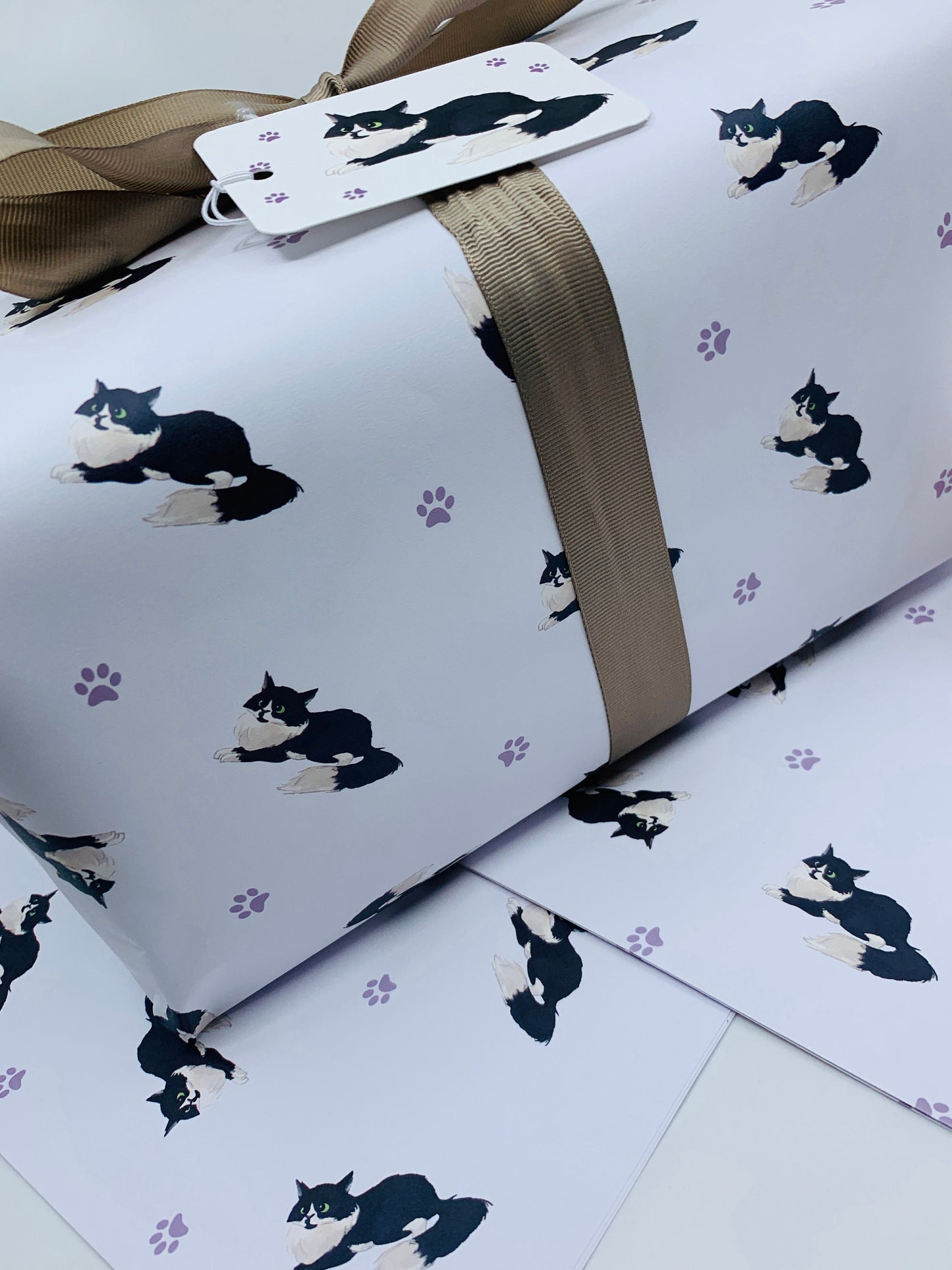 Cute Cats Wrapping Paper LEO, with TWO FREE GIFT TAGS