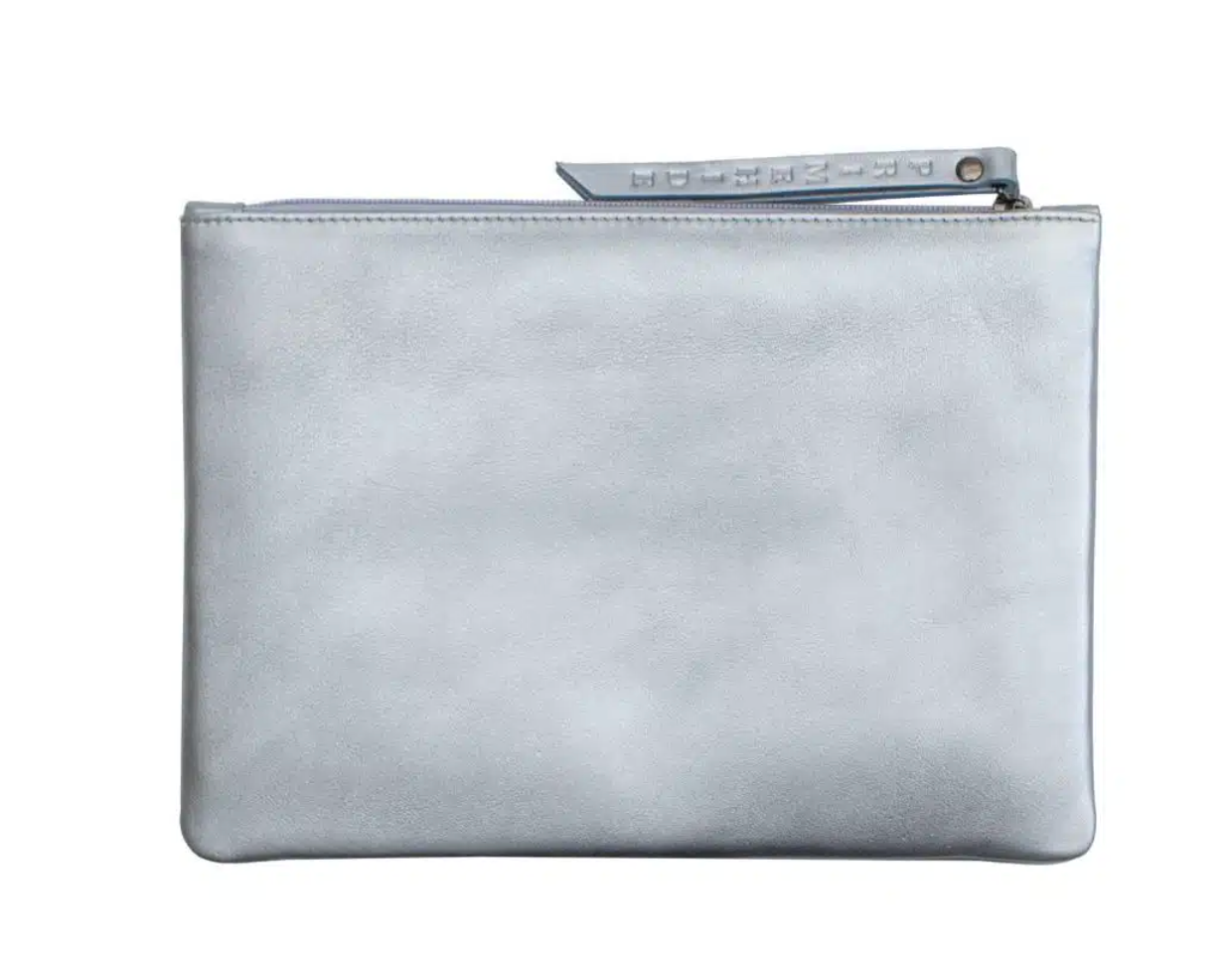 Silver Leather Pouch