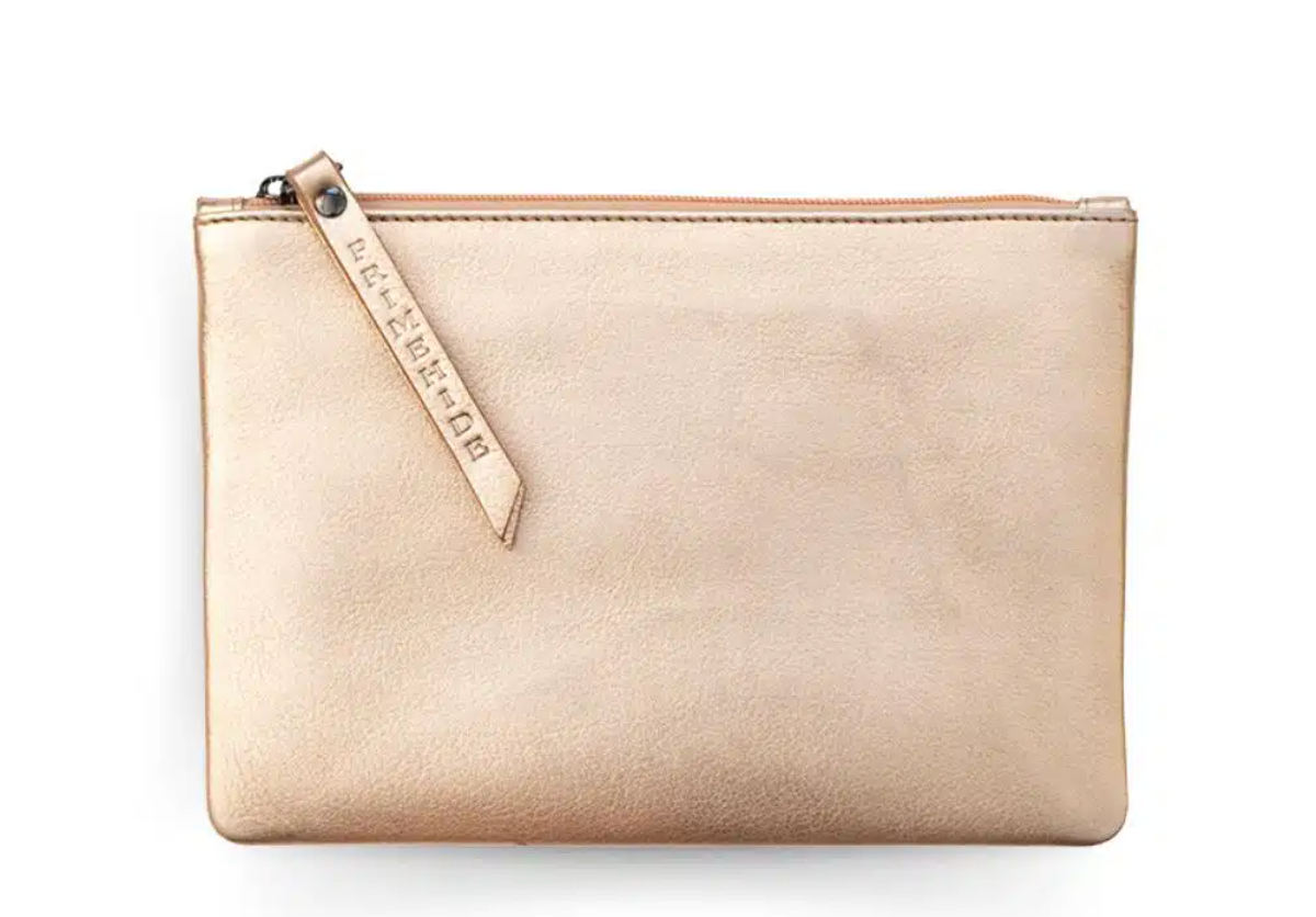 Gold Leather Pouch
