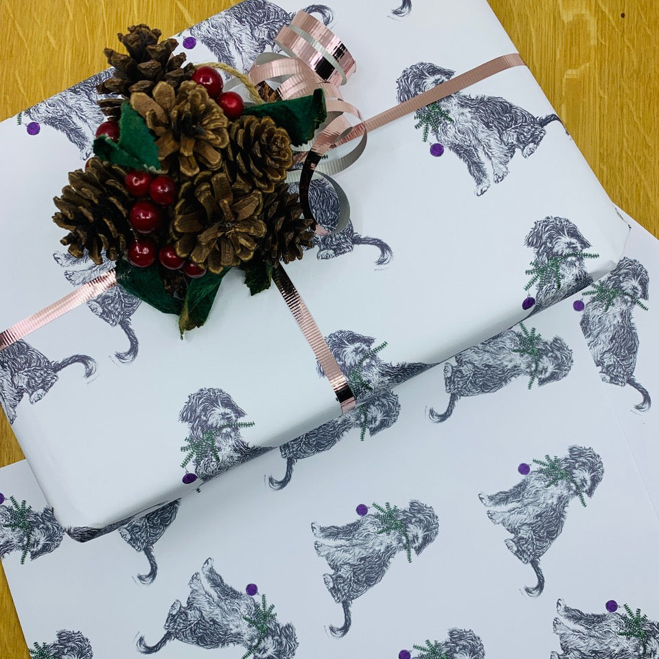 Lucy Dog Cockerpoo Wrapping Paper with 2 Tags