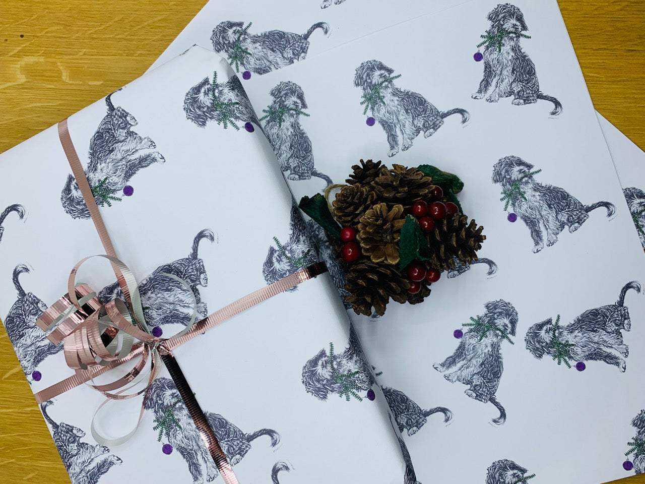 Lucy Dog Cockerpoo Wrapping Paper with 2 Tags