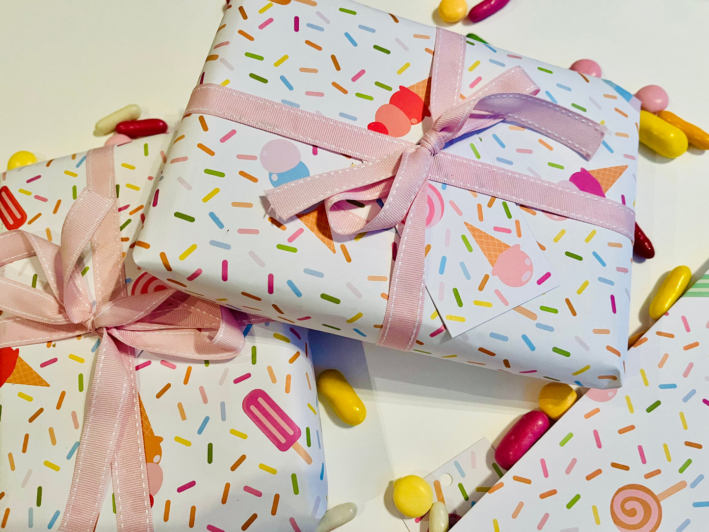 Ice Cream and Lolly Wrapping Paper with FREE GIFT TAG