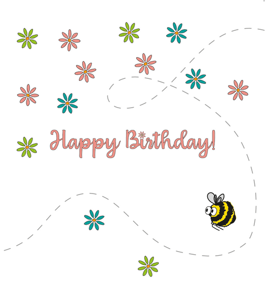 Cute Bumble Bee Birthday Card
