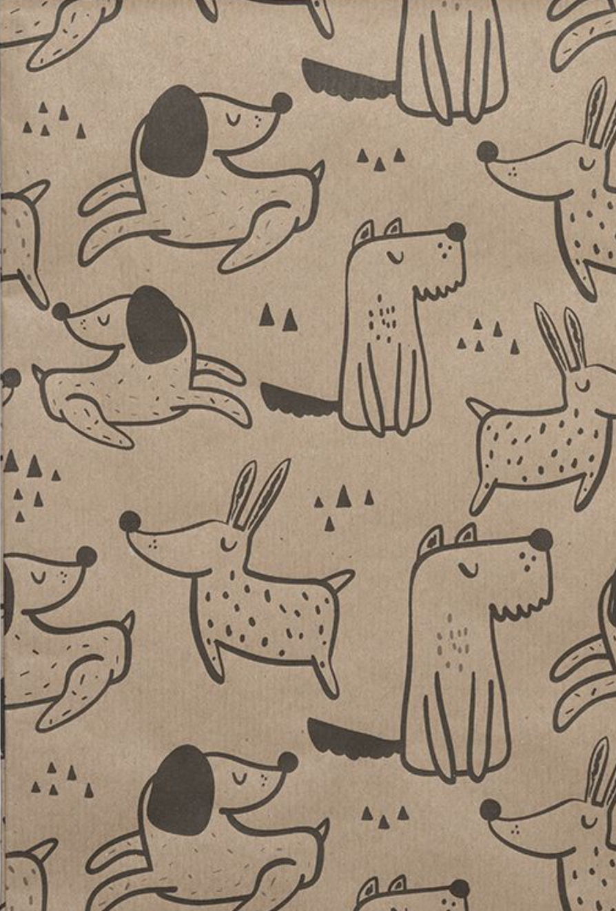 Kraft Dog Wrapping Paper