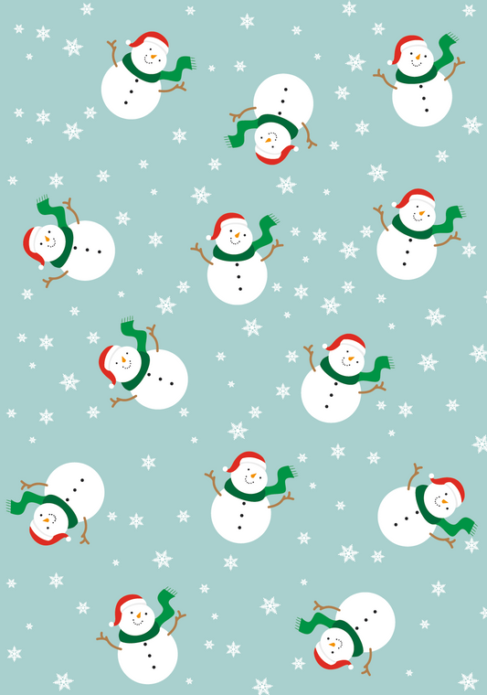 Christmas Snowman Wrapping Paper and Tags