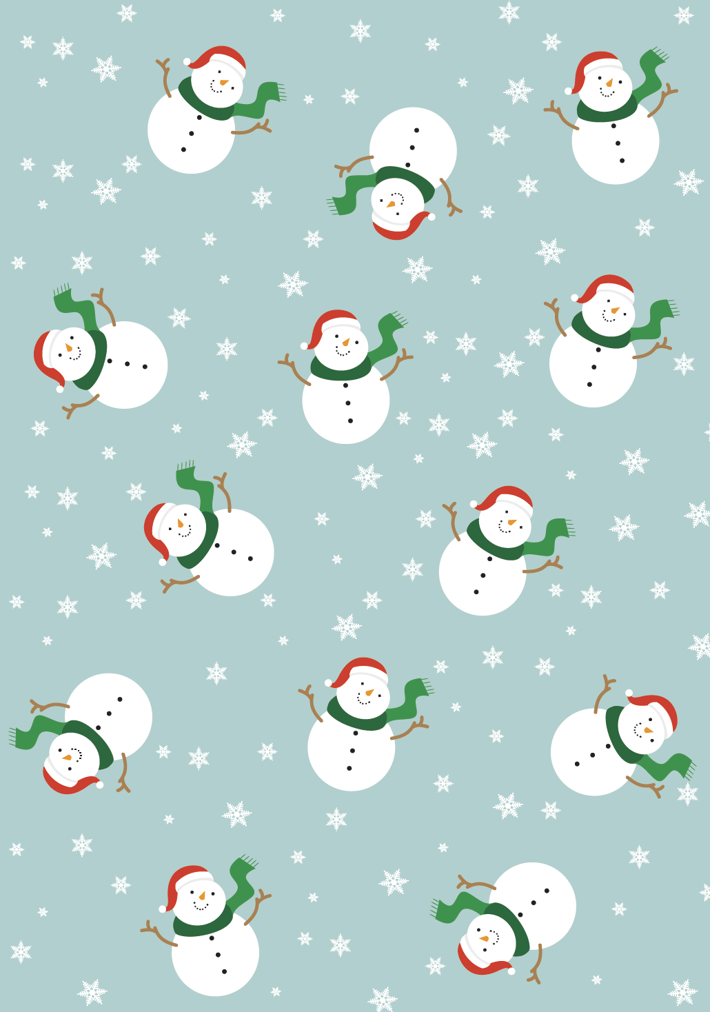 Christmas Snowman Wrapping Paper and Tags