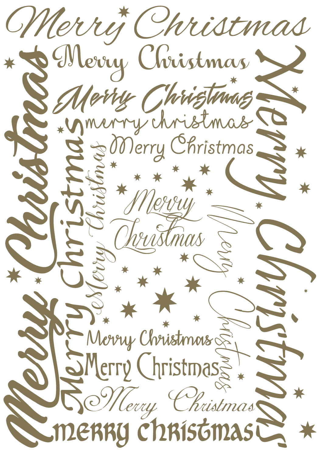 Merry Christmas Text Wrapping Paper and Tags