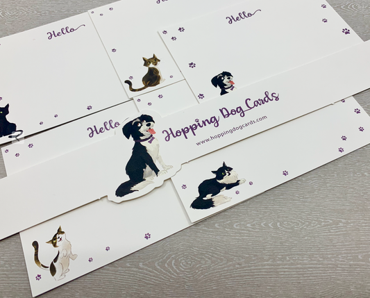 Cute Cat Paws and Cats Notecard Sets Hello!