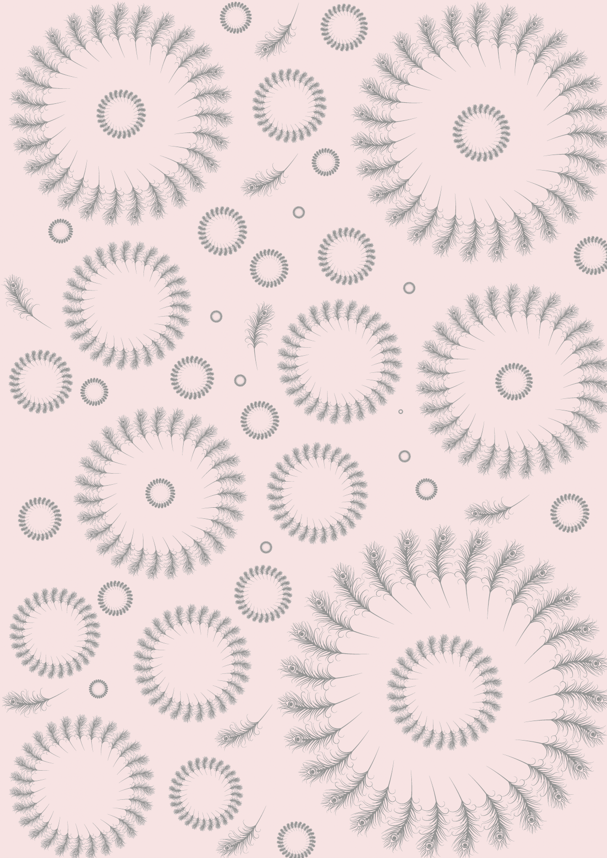 Feathers Pink Wrapping Paper with TWO FREE GIFT TAGS