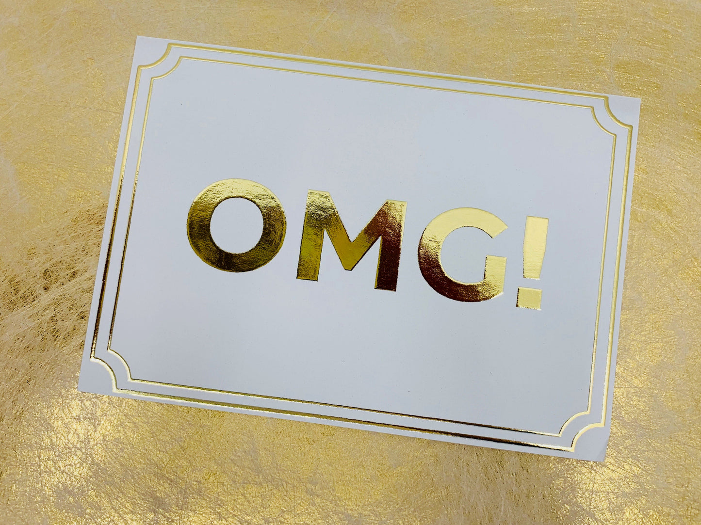 Gold Foiled Funny Sayings 8 A6 Postcards with Envelopes OMG! LOL..