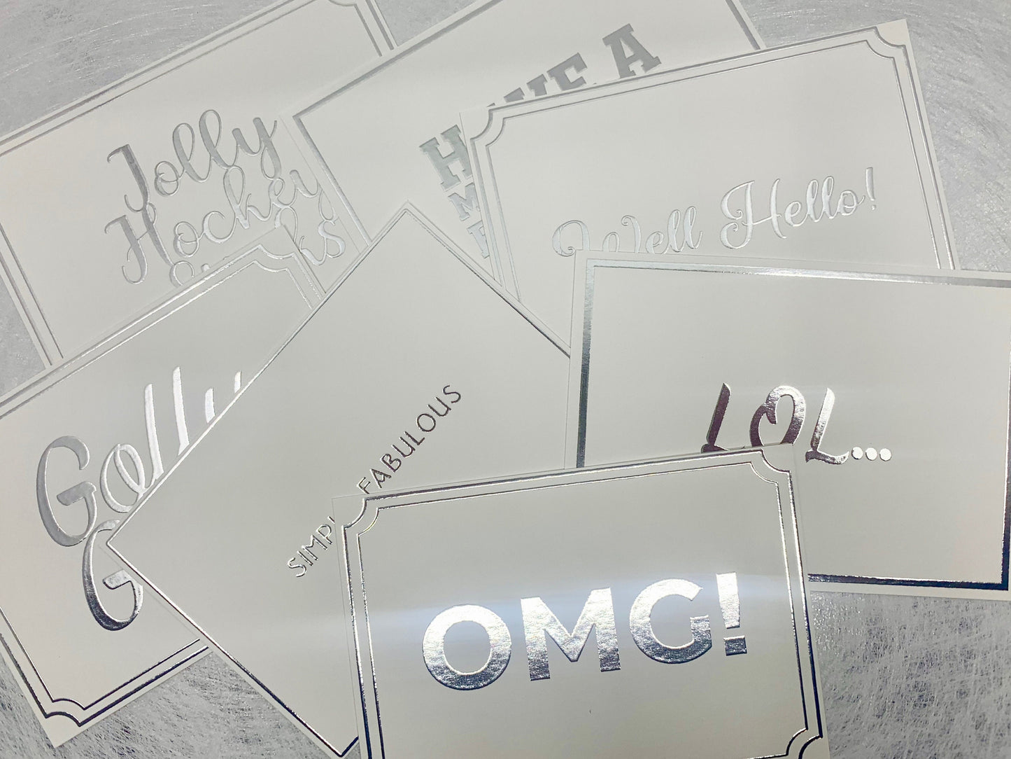 Silver Foiled Postcards 8 A6 Postcards with Envelopes