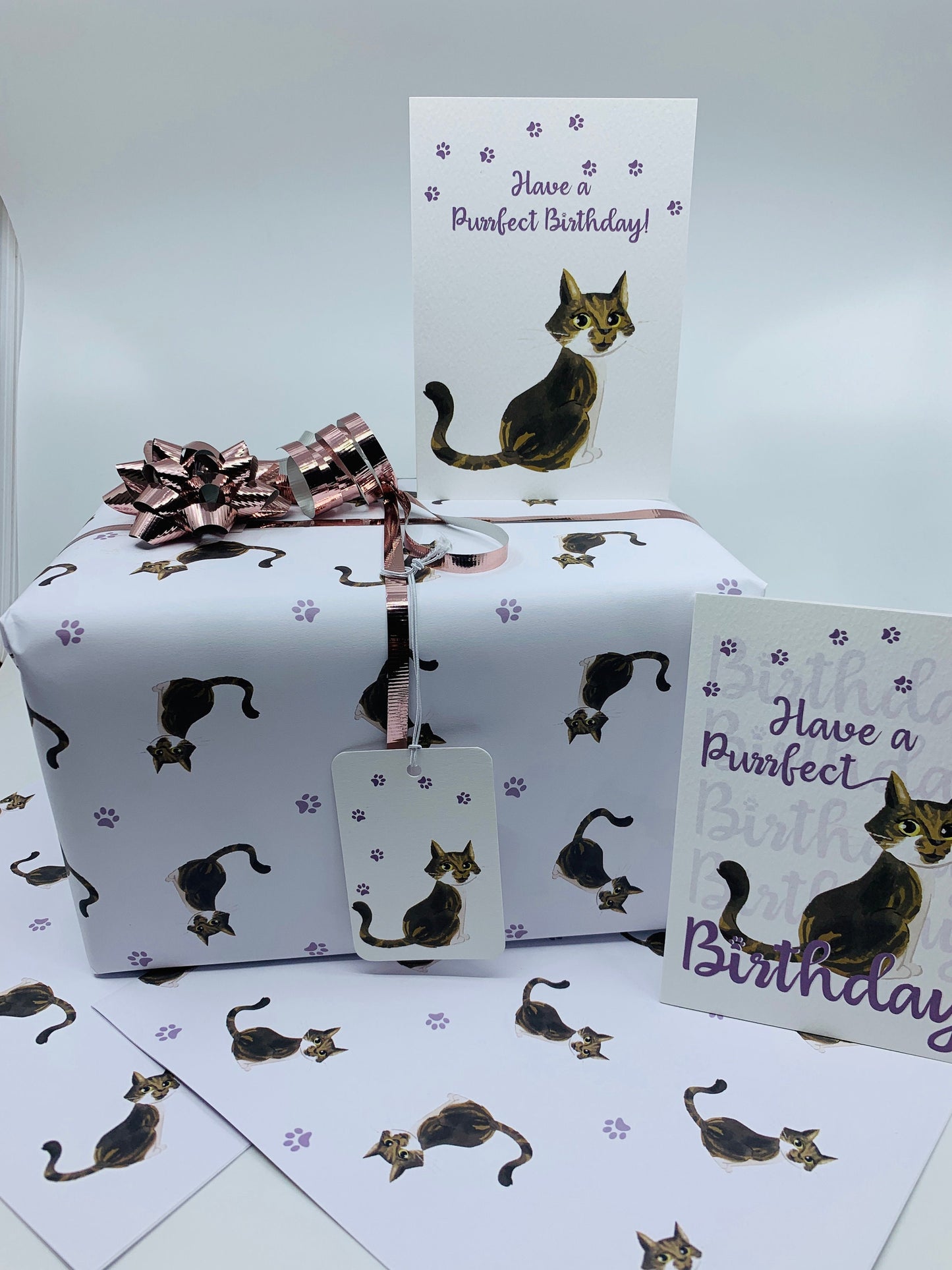 Cute Cats Wrapping Paper, ISLA with TWO FREE GIFT TAGS