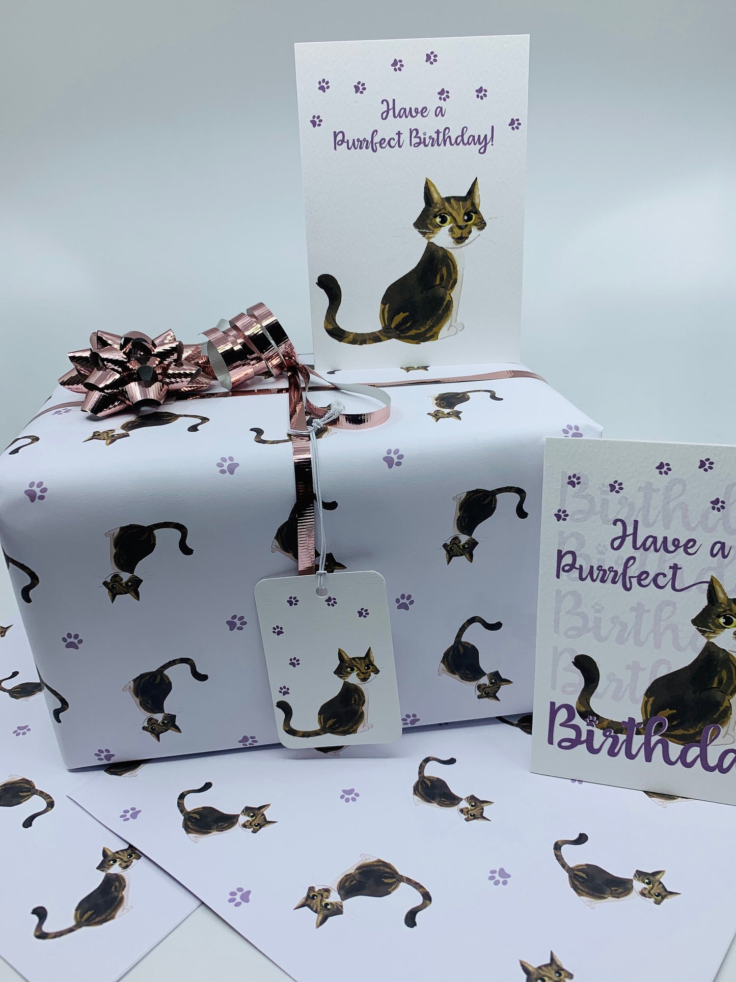 Cute Cats Wrapping Paper, ISLA with TWO FREE GIFT TAGS