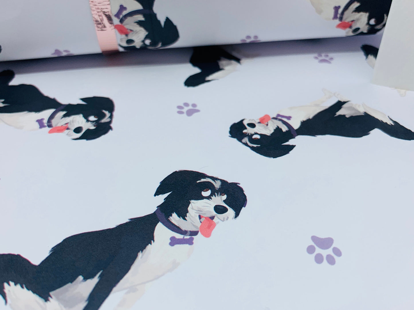 Cute Dog Gift Wrap with TWO FREE GIFT TAGS