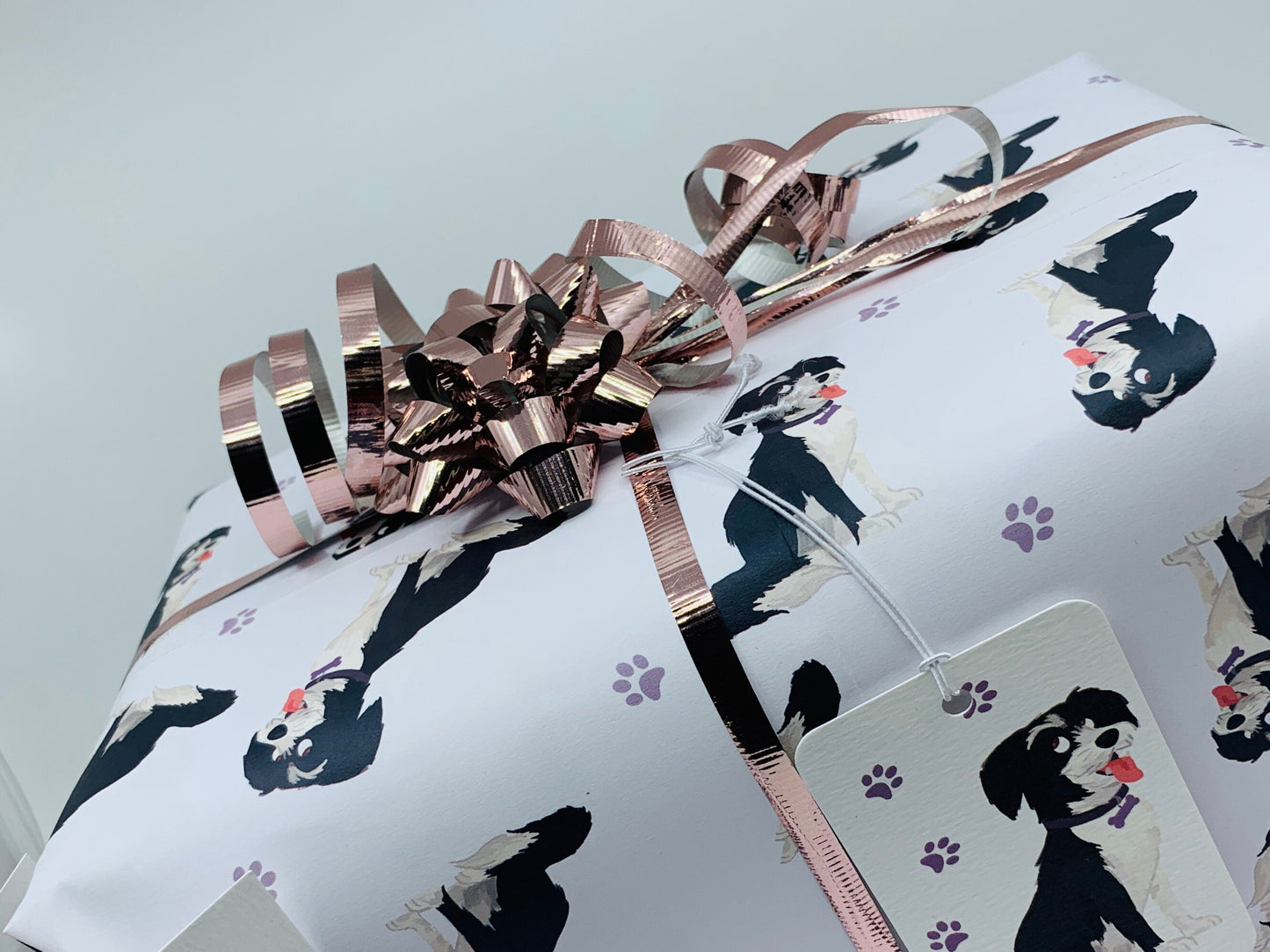 Cute Dog Gift Wrap with TWO FREE GIFT TAGS