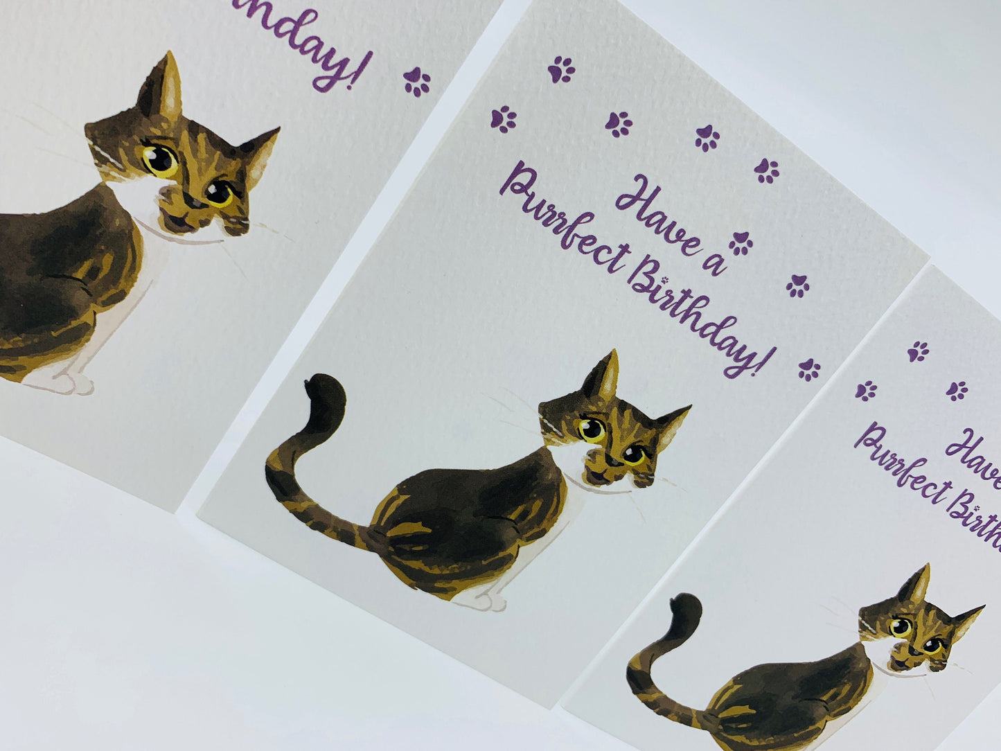 Cute Tabby Cat A6 Birthday Card - Isla