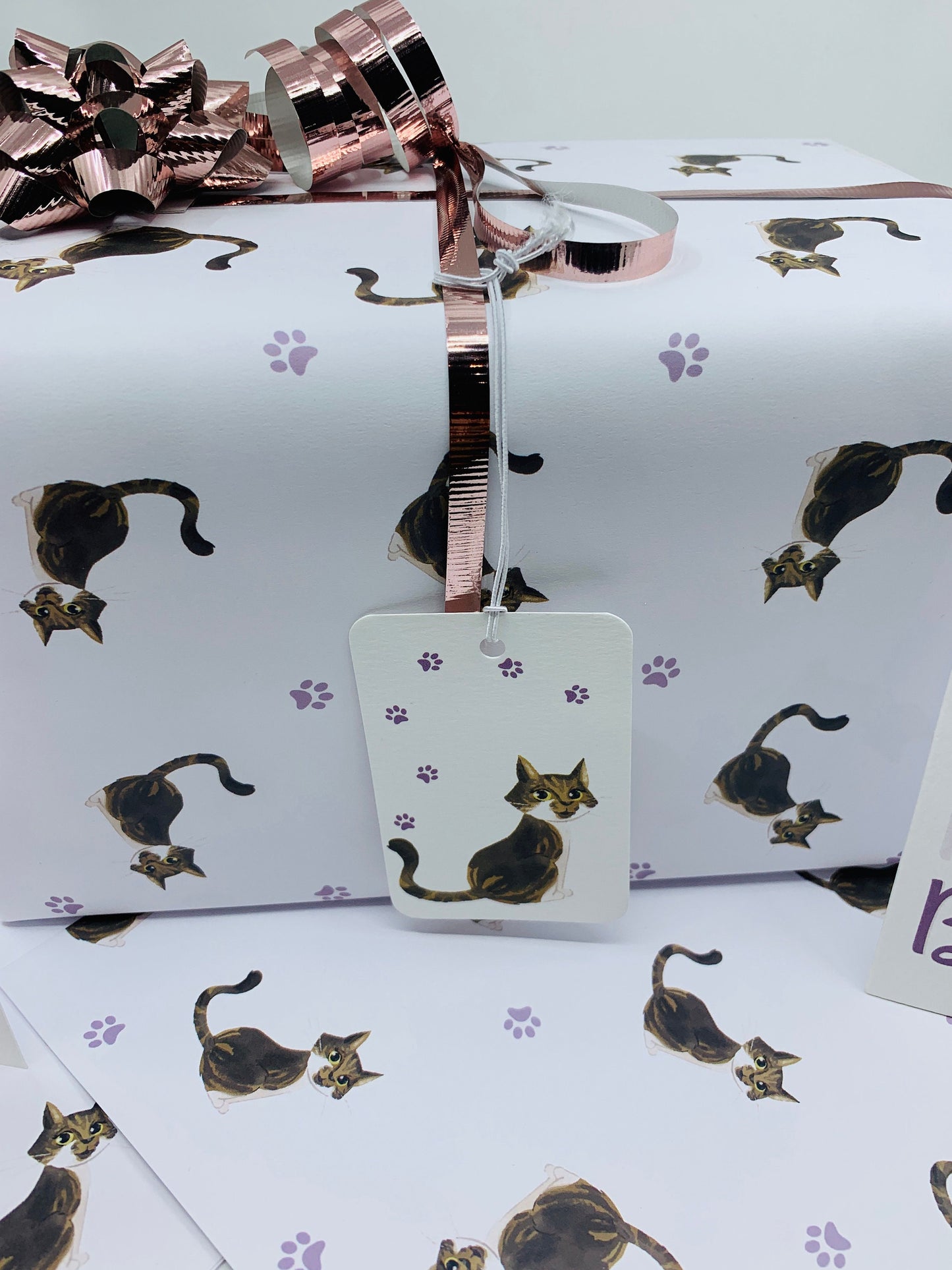 Cute Cats Wrapping Paper, ISLA with TWO FREE GIFT TAGS