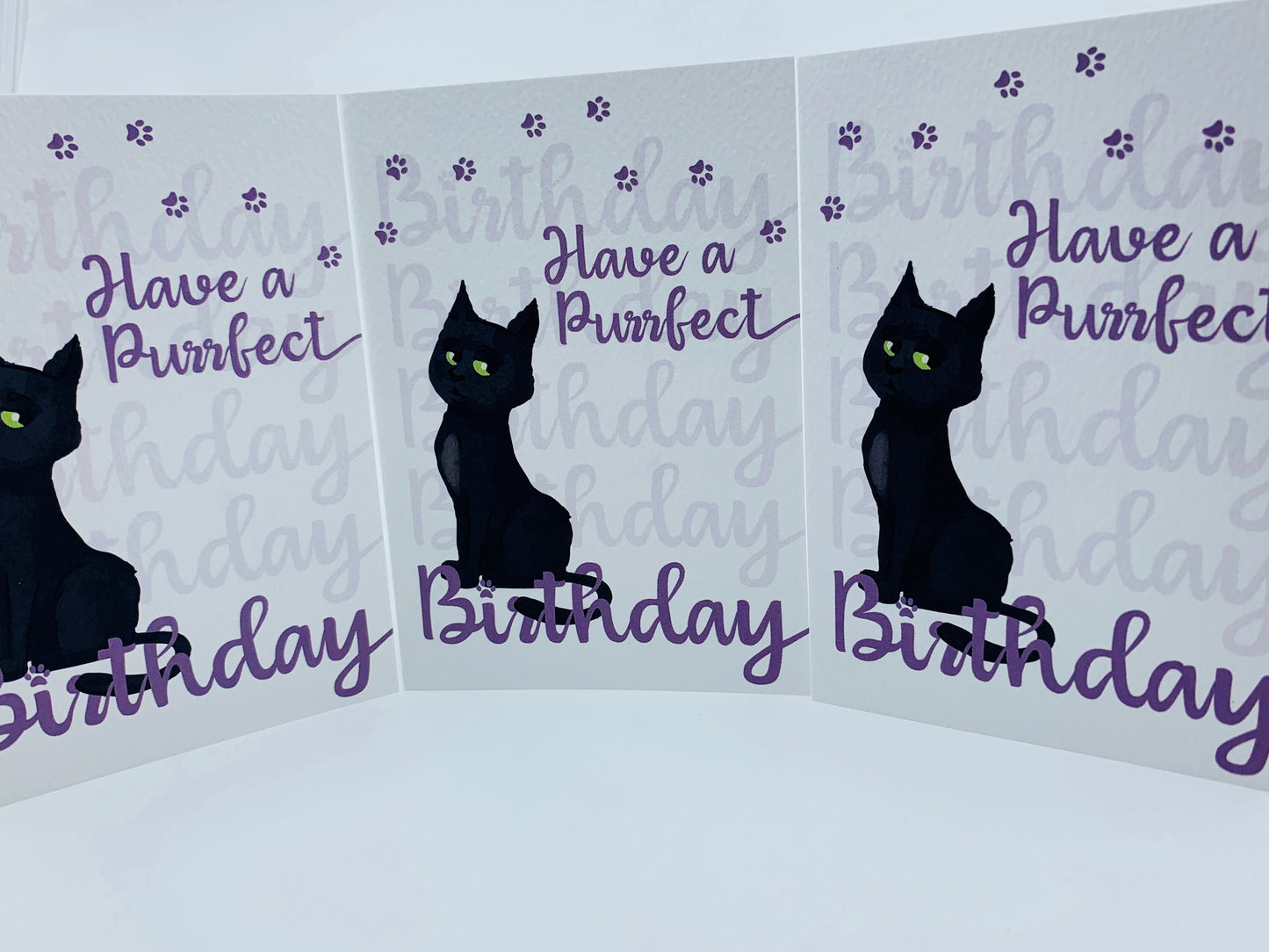 Cute Cat Birthday Card - POPPY with Have a Purrfect Birthday