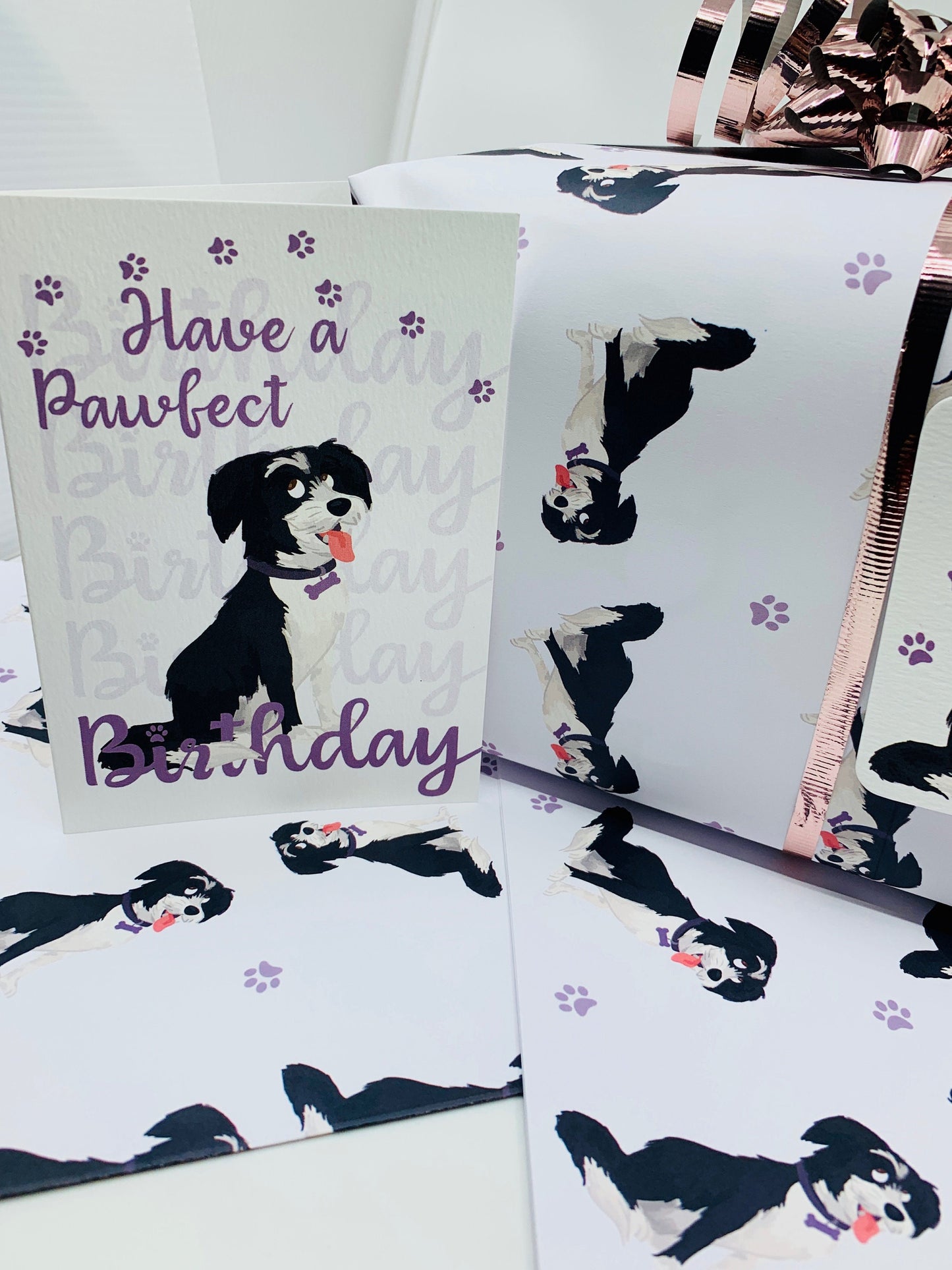 Cute Dog A6 Birthday Card with Envelope, LUCY Pawfect Birthday