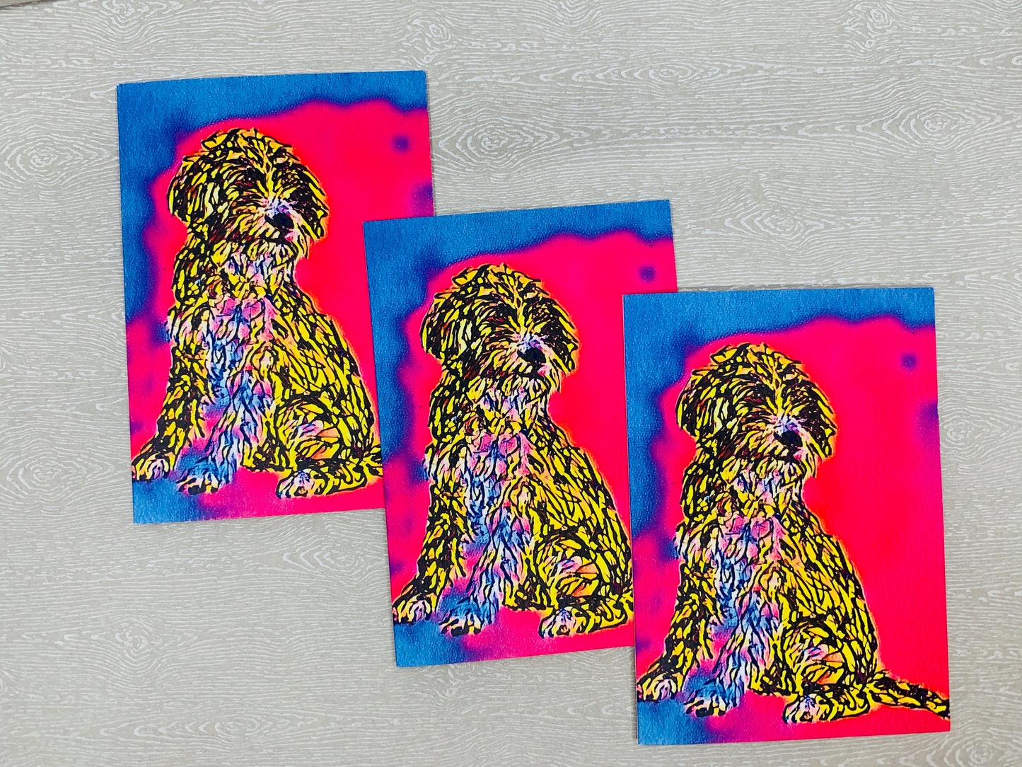 Dog Greetings Card A6 Hot Pink Lucy